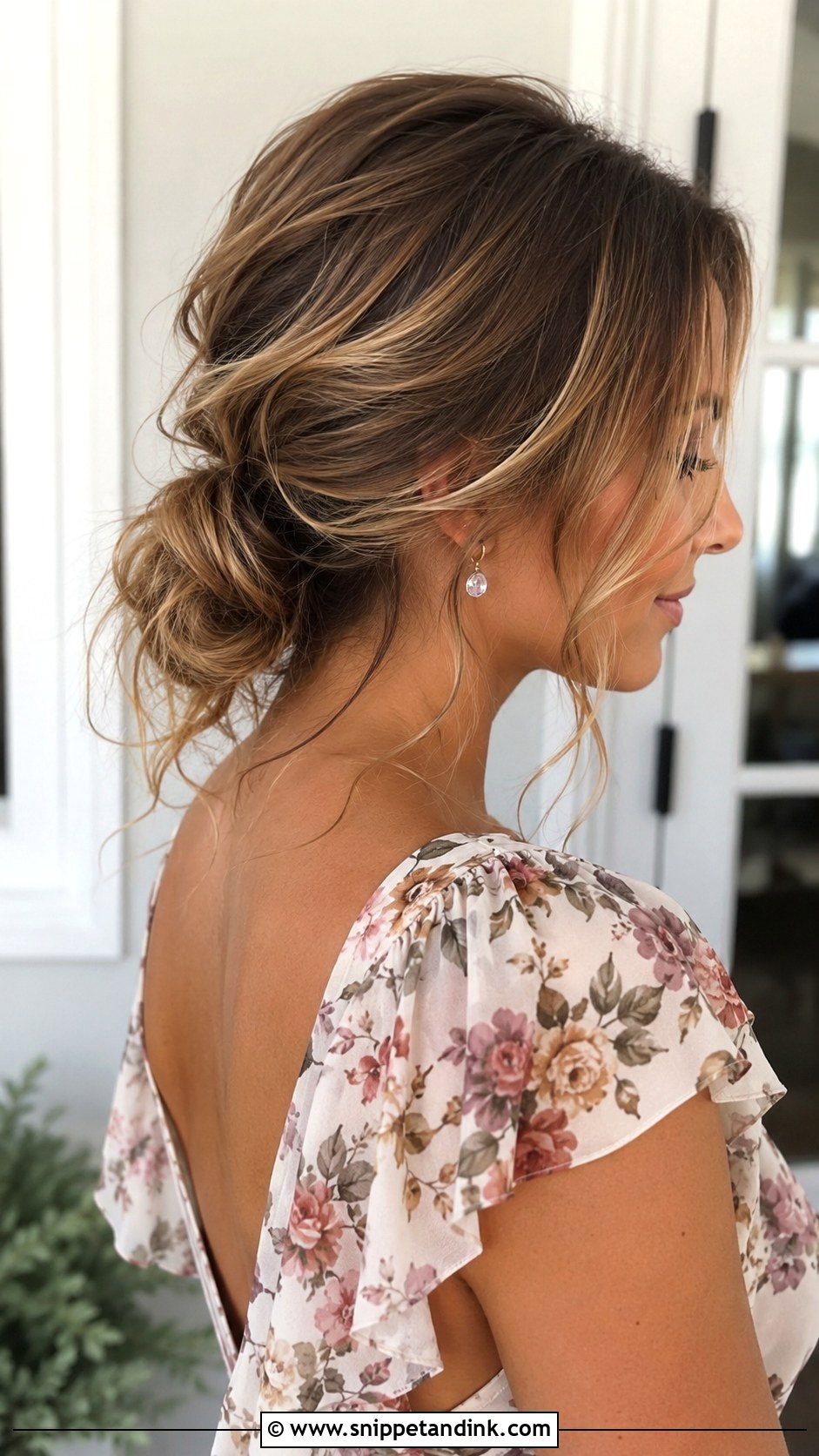 Messy Low Bun Wedding Guest Hairstyle - Snippet and Ink - 15 Low Bun Wedding Guest Hairstyles