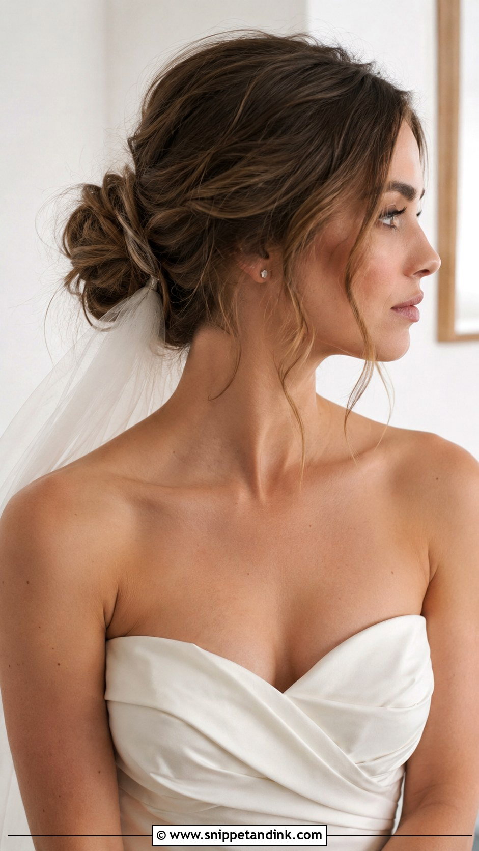 Messy Low Bun Wedding Hair - Snippet and Ink - 20 Messy Bridal Hair Ideas