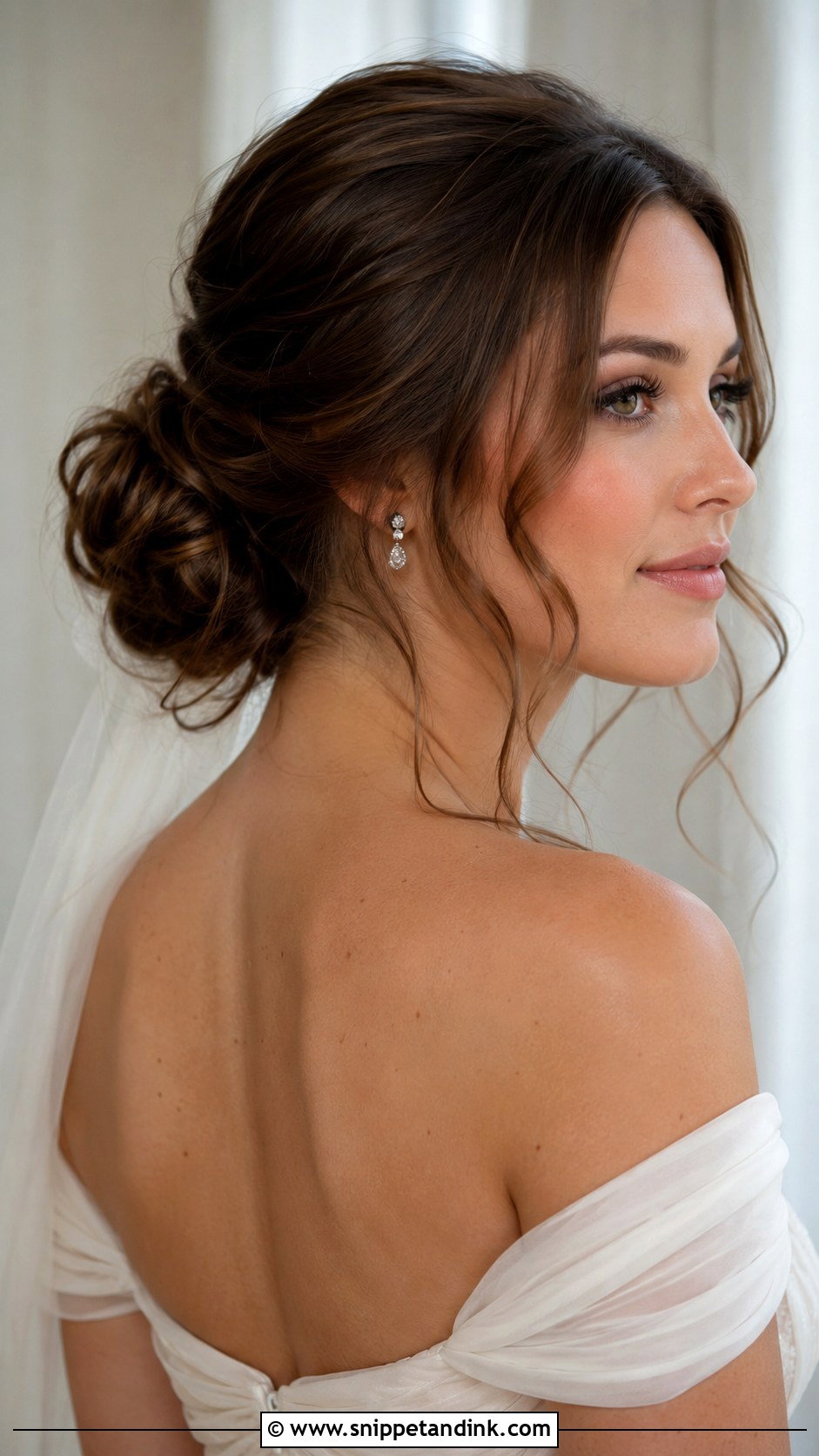 Messy Low Bun Wedding Hair With Face Framing Pieces - Snippet and Ink - 15 Messy Low Bun Hairstyles Wedding