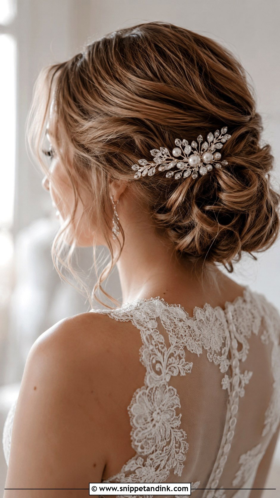 Messy Low Bun Wedding Hair With Hair Comb - Snippet and Ink - 15 Messy Low Bun Hairstyles Wedding