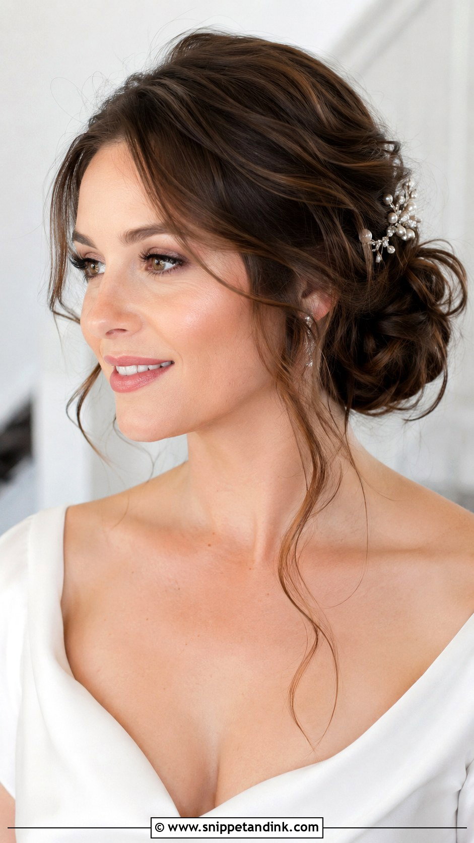 Messy Low Bun Wedding Hairstyle - Snippet and Ink - 15 Messy Hairstyles for Long Hair Wedding