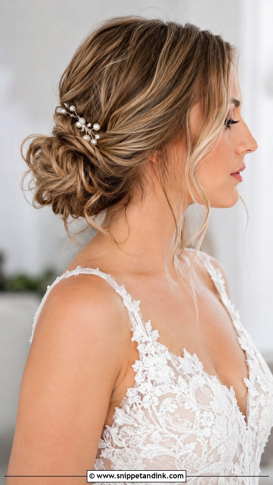 Messy Low Bun Wedding Hairstyle - Snippet and Ink - 20 Casual Wedding Hairstyles