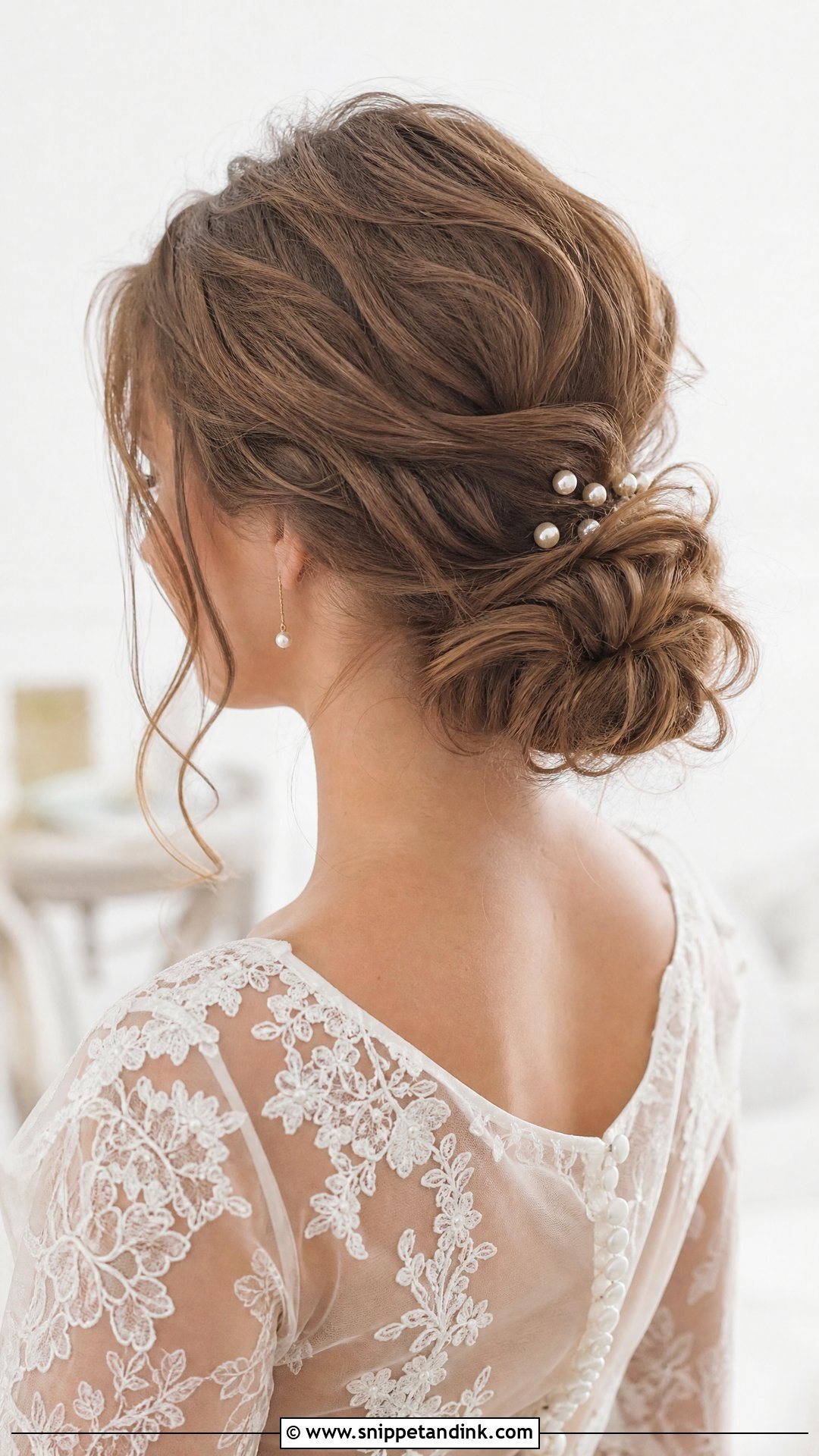 Messy Low Bun Wedding Hairstyle - Snippet and Ink - 20 Messy Bridal Hairstyles