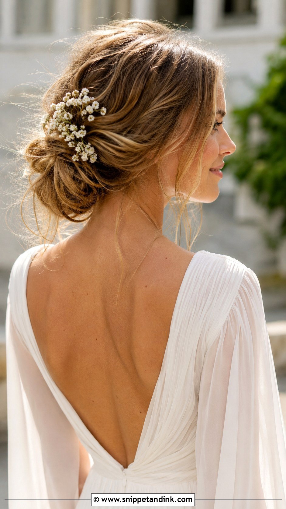 Messy Low Bun Wedding Hairstyle - Snippet and Ink - 20 Wedding Hairstyles for Shoulder Length Hair