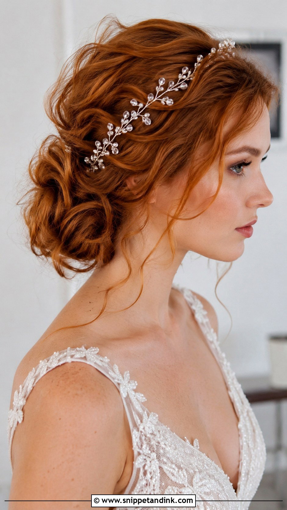 Messy Low Bun Wedding Style - Snippet and Ink - 25 Medium Length Bridal Hairstyles