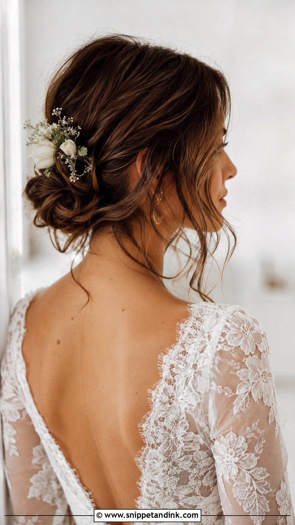 Messy Low Bun With Bob - Snippet and Ink - 25 Bob Wedding Hair Ideas
