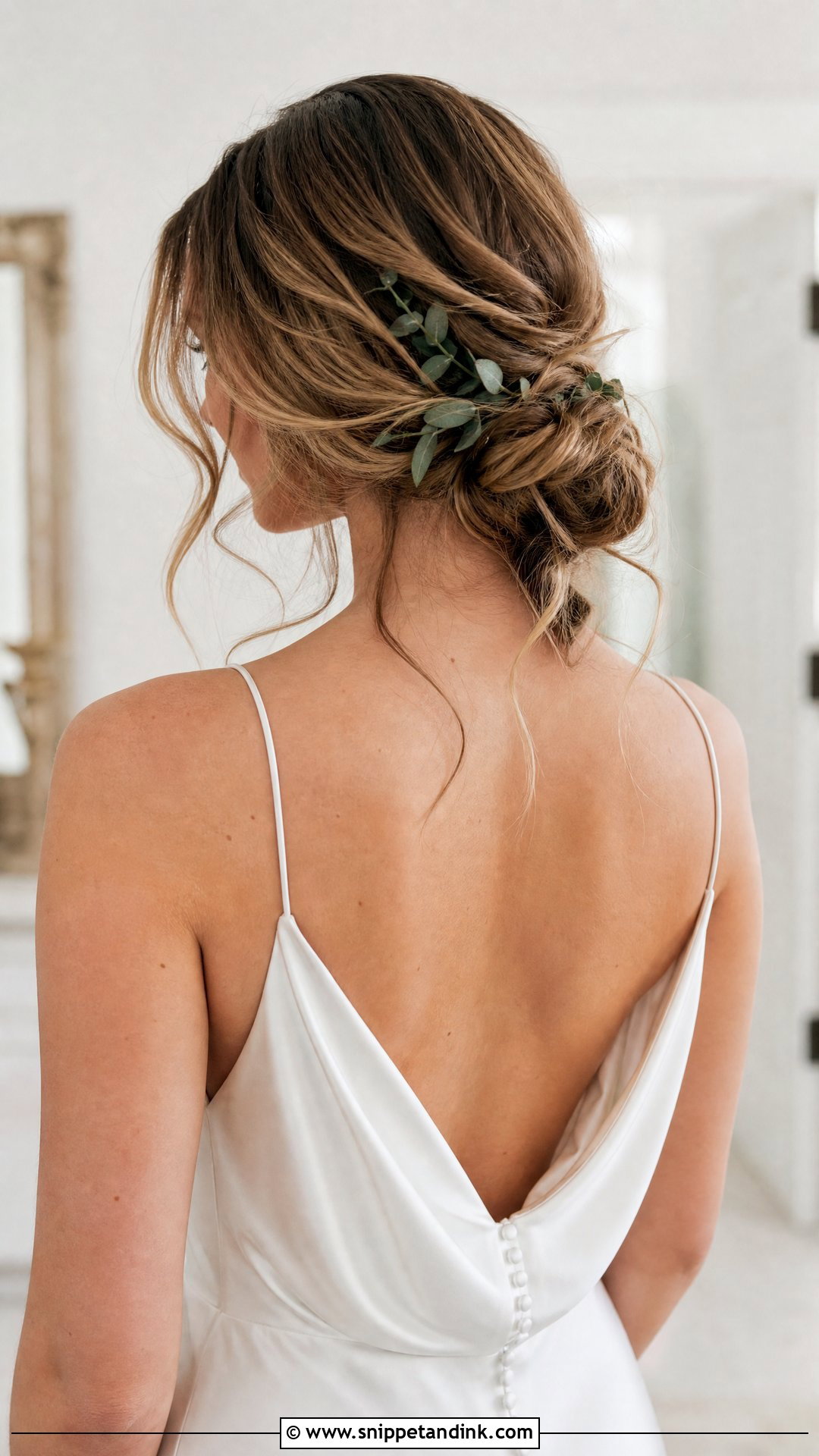 Messy Low Bun With Face Framing Pieces - Snippet and Ink - 20 Long Hair Bridal Hair Styles