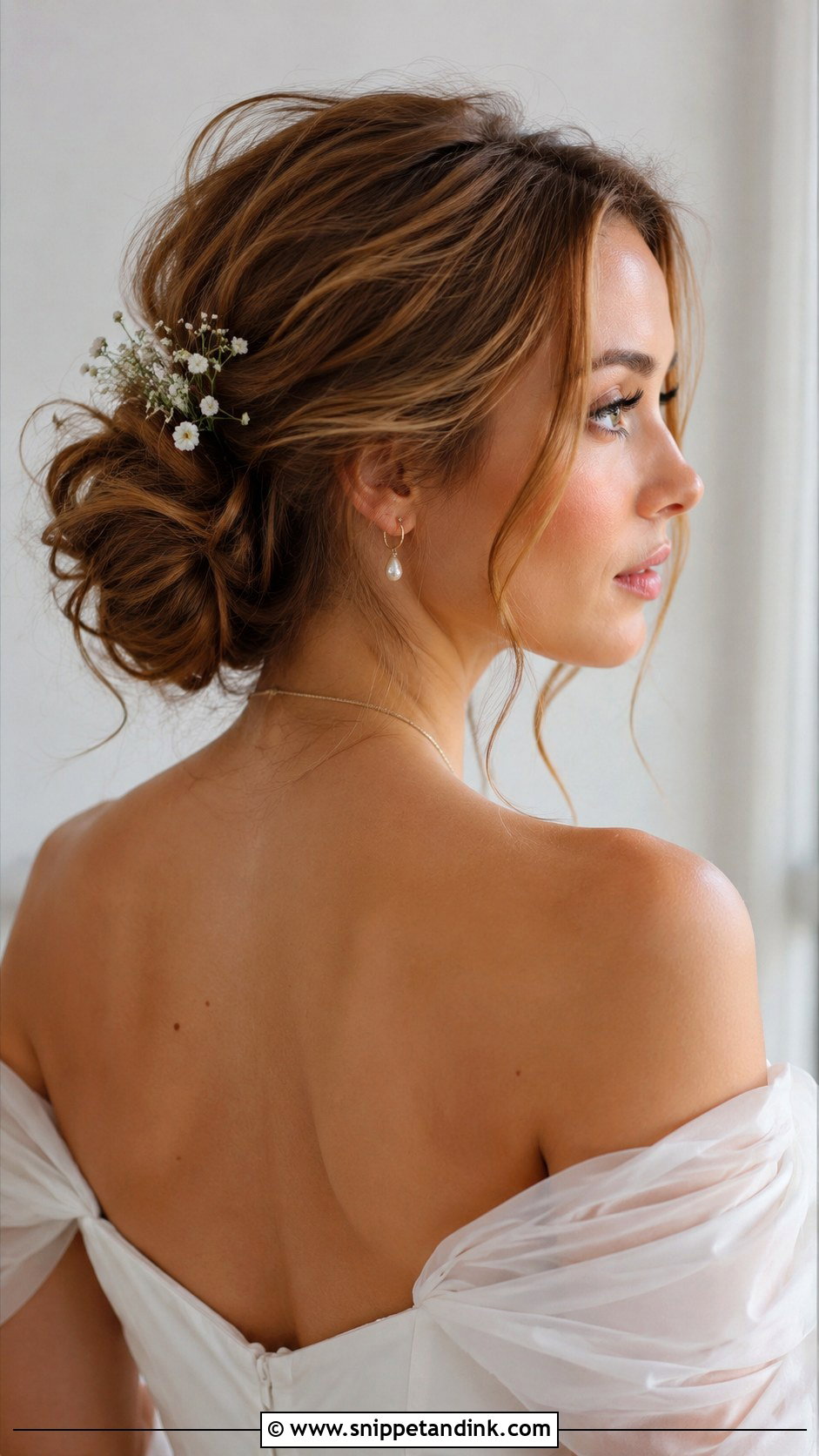 Messy Low Bun With Face Framing Pieces - Snippet and Ink - 25 Long Hair Updo for Wedding Ideas