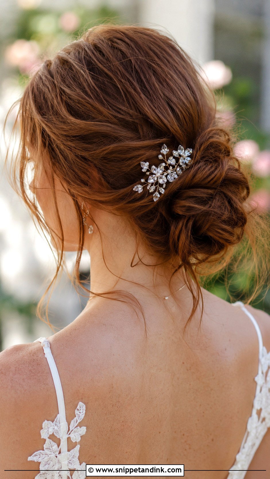 Messy Low Bun for Bride - Snippet and Ink - 25 Wedding Hair for Bride Ideas
