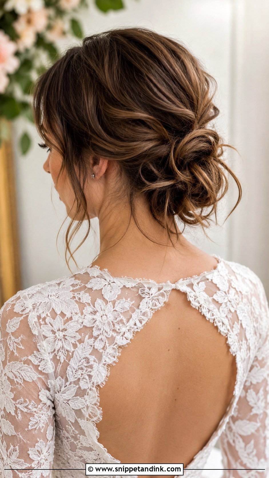 Messy Low Bun for Short Hair - Snippet and Ink - 20 Short Hair Up Dos for Wedding