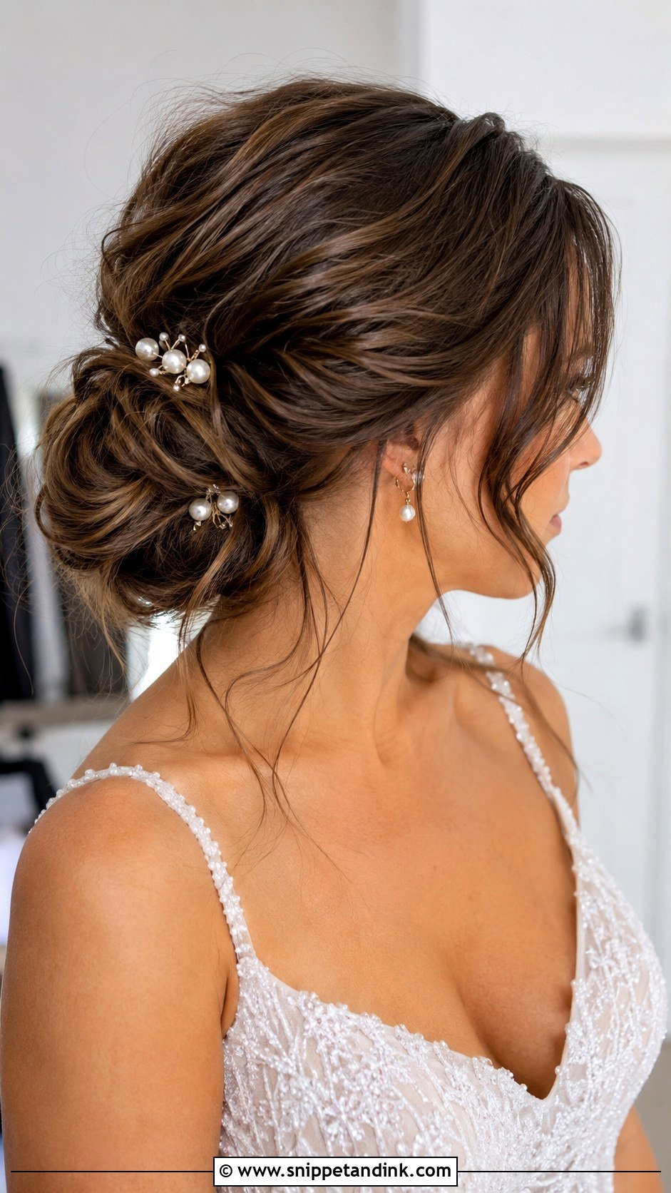 Messy Low Bun for Wedding - Snippet and Ink - 25 Messy Wedding Hair Ideas