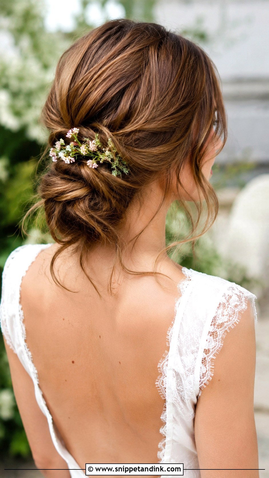 Messy Low Chignon - Snippet and Ink - 25 Hairstyles for Medium Length Hair for Wedding