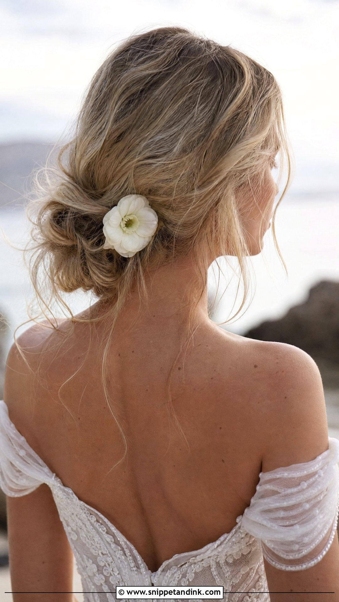 Messy Low Knot Long Bob - Snippet and Ink - 20 Long Bob Wedding Hairstyles