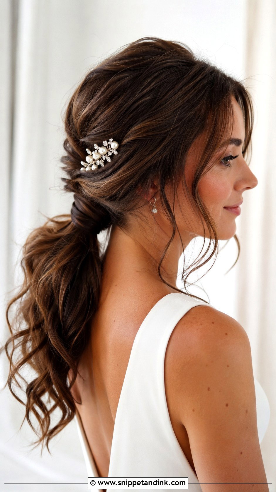 Messy Low Ponytail Wedding Hairstyle - Snippet and Ink - 15 Messy Hairstyles for Long Hair Wedding