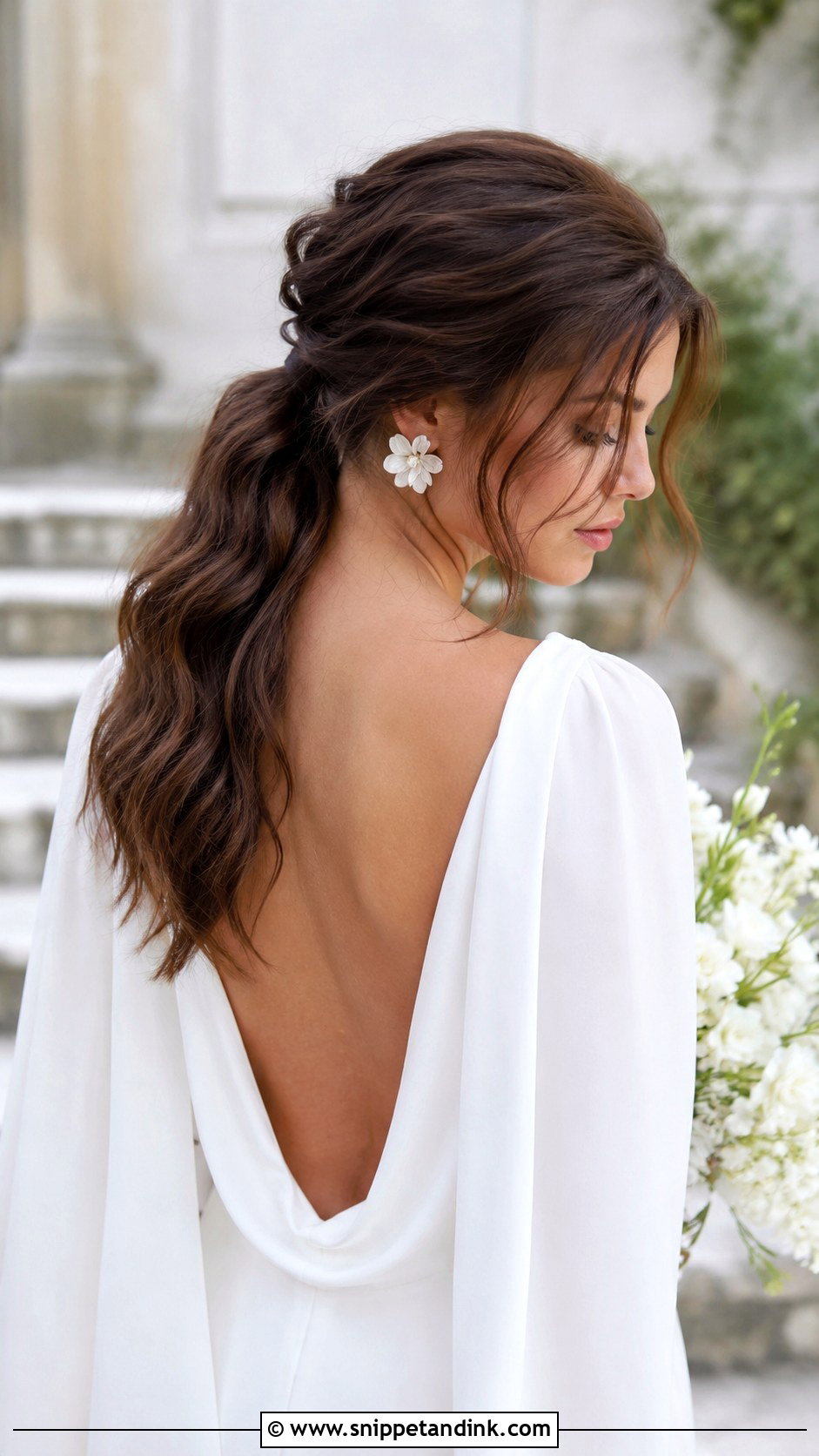 Messy Low Ponytail for Brides - Snippet and Ink - 20 Messi Bride Hairstyle Ideas