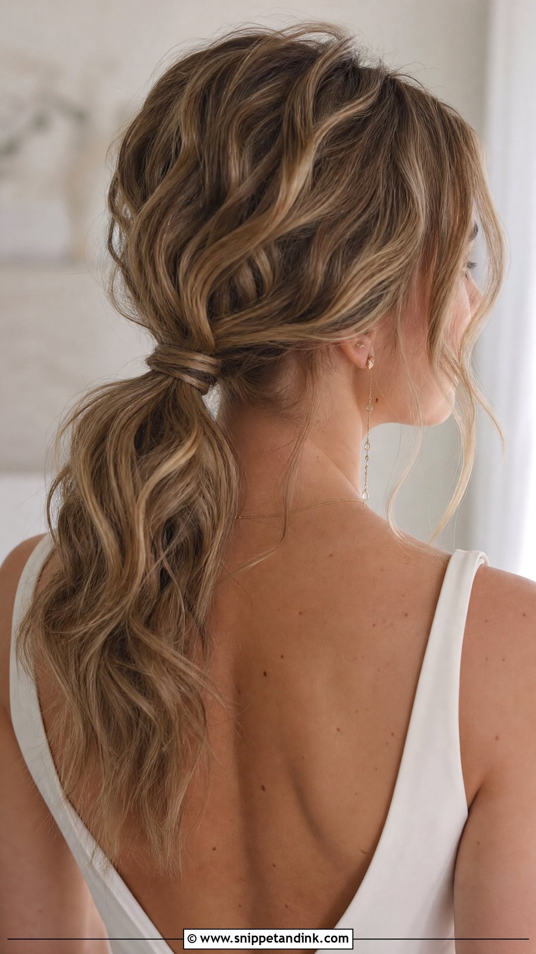 Messy Low Ponytail for Wedding - Snippet and Ink - 20 Messy Hairstyles for Wedding