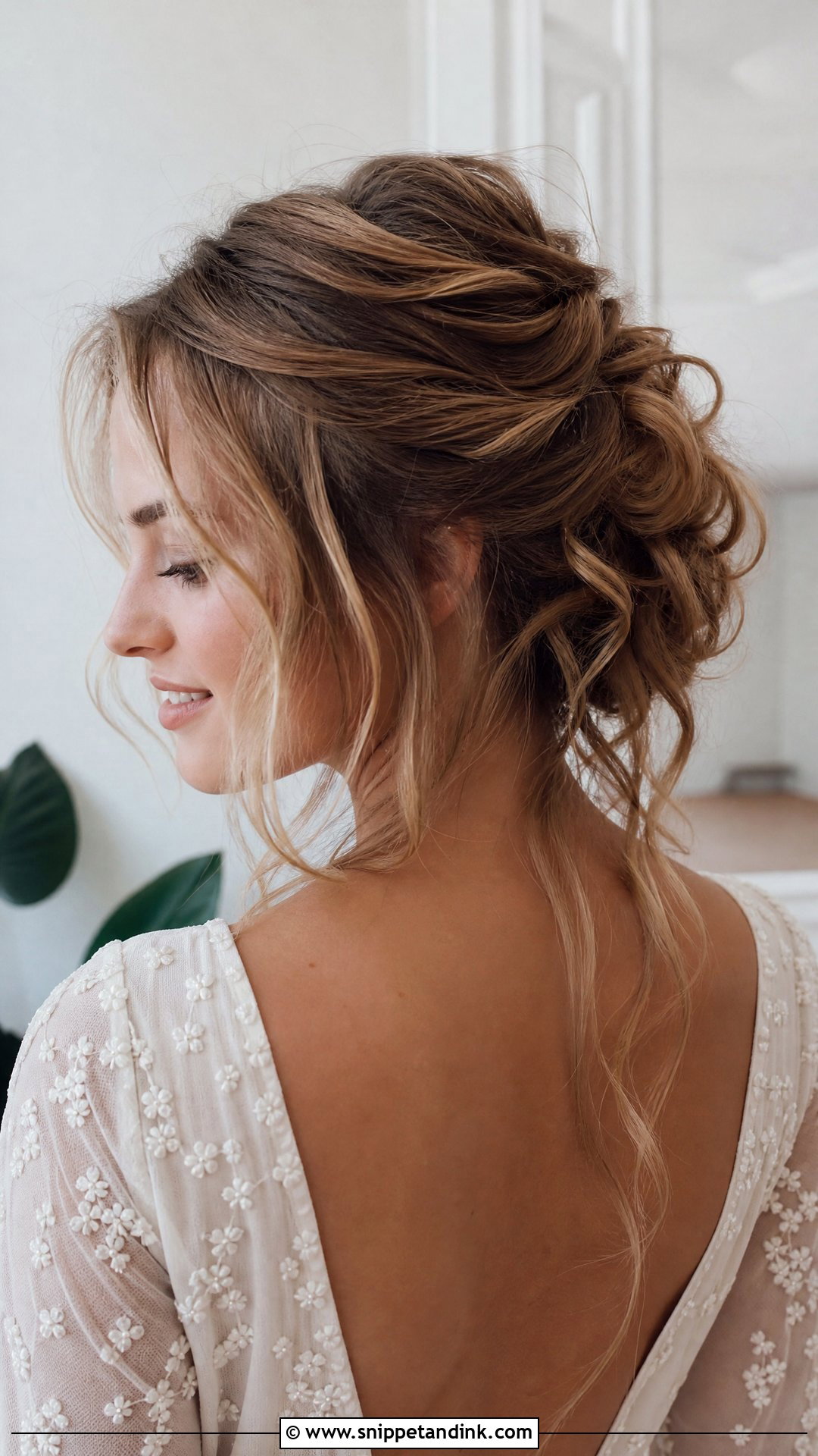 Messy Pinned Back Wedding Hair - Snippet and Ink - 20 Pinned Back Wedding Hair Ideas