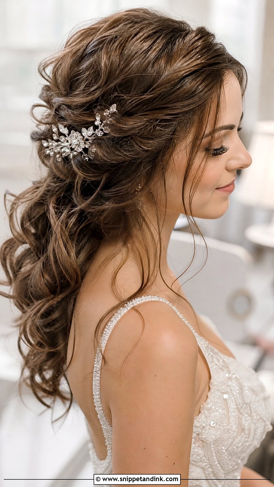 Messy Pinned Back Wedding Hairstyle - Snippet and Ink - 20 Messy Hairstyles for Wedding