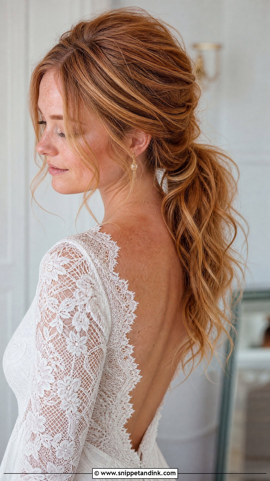 Messy Ponytail Bride Hair - Snippet and Ink - 20 Ponytail Bride Hair Ideas