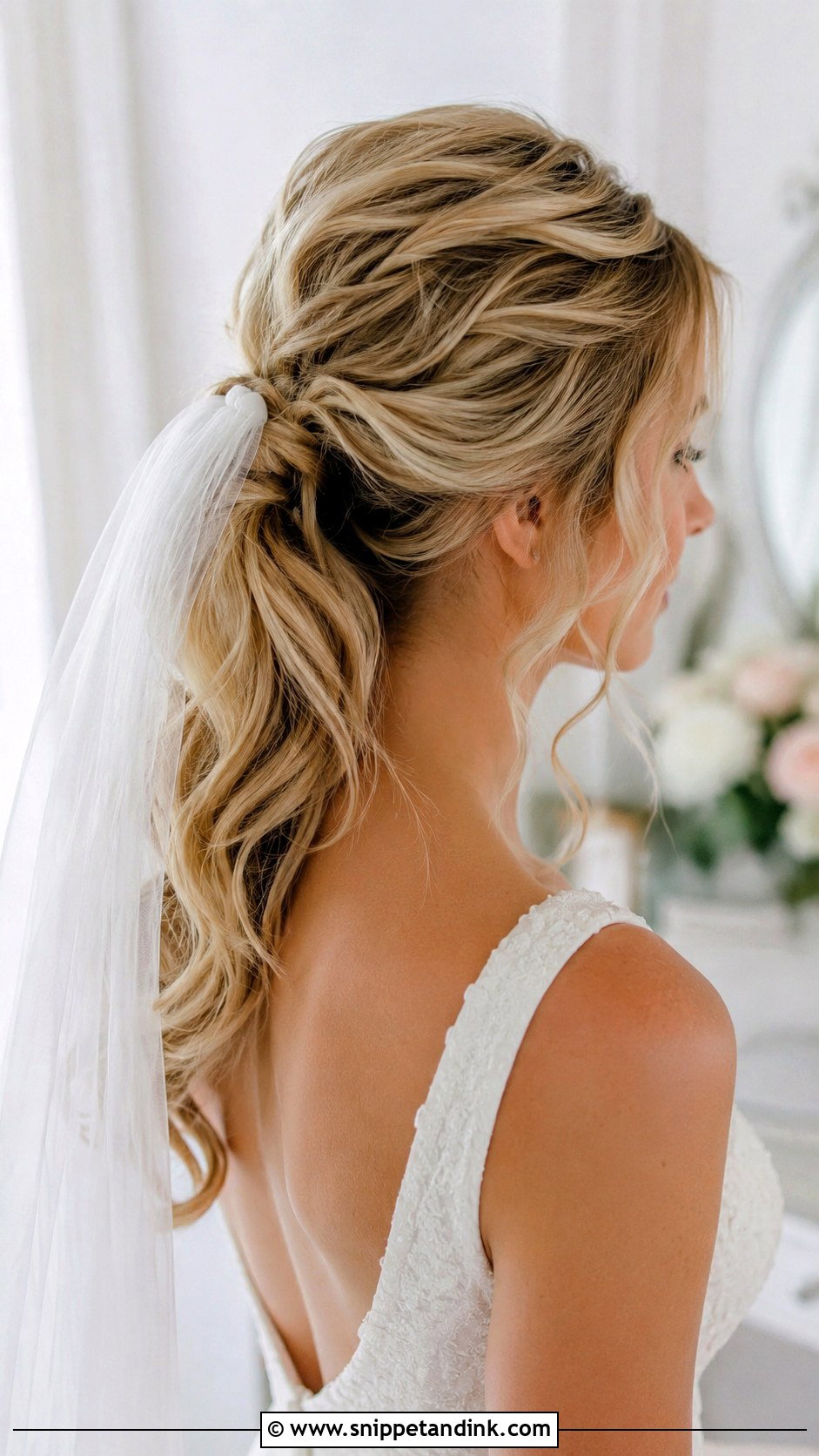 Messy Ponytail Wedding Hairstyle For Long Hair - Snippet and Ink - 15 Messy Ponytail Wedding Hairstyles