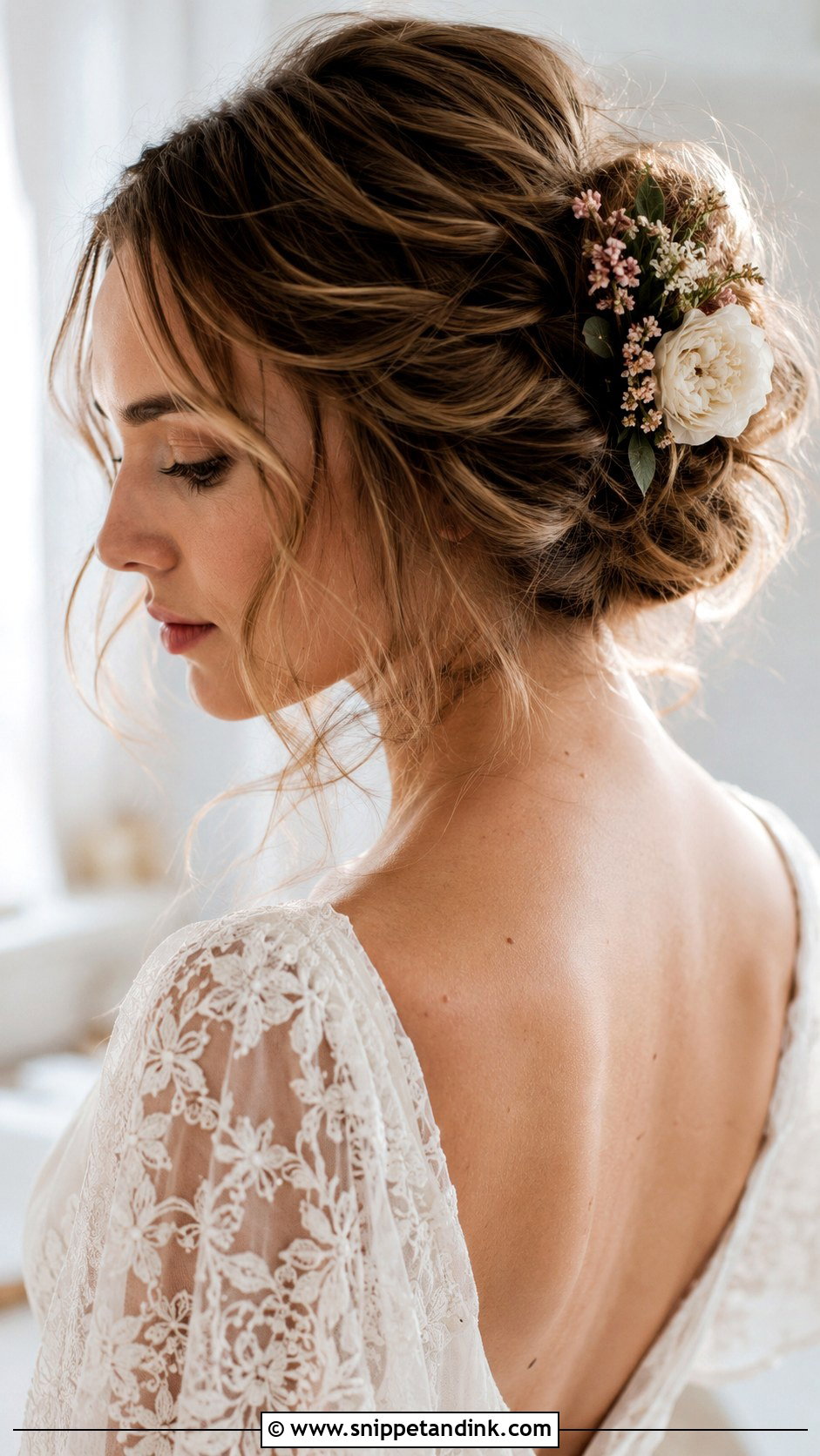 Messy Romantic Updo - Snippet and Ink - 25 Long Bridal Hair Ideas