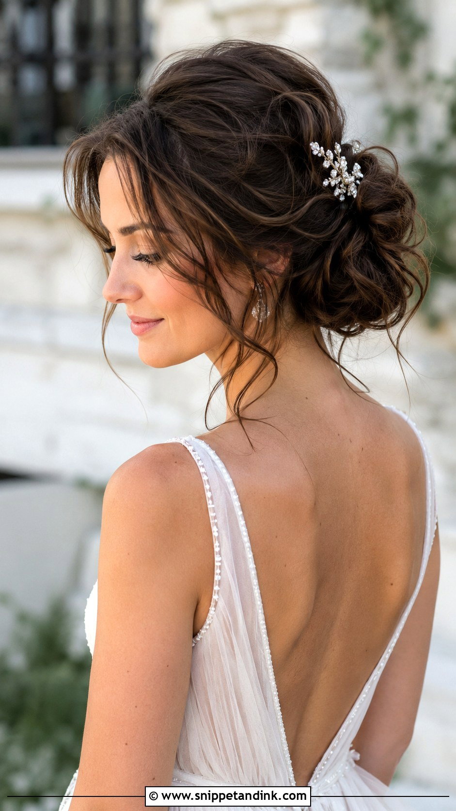 Messy Romantic Updo - Snippet and Ink - 20 Brunette Bride Hairstyles