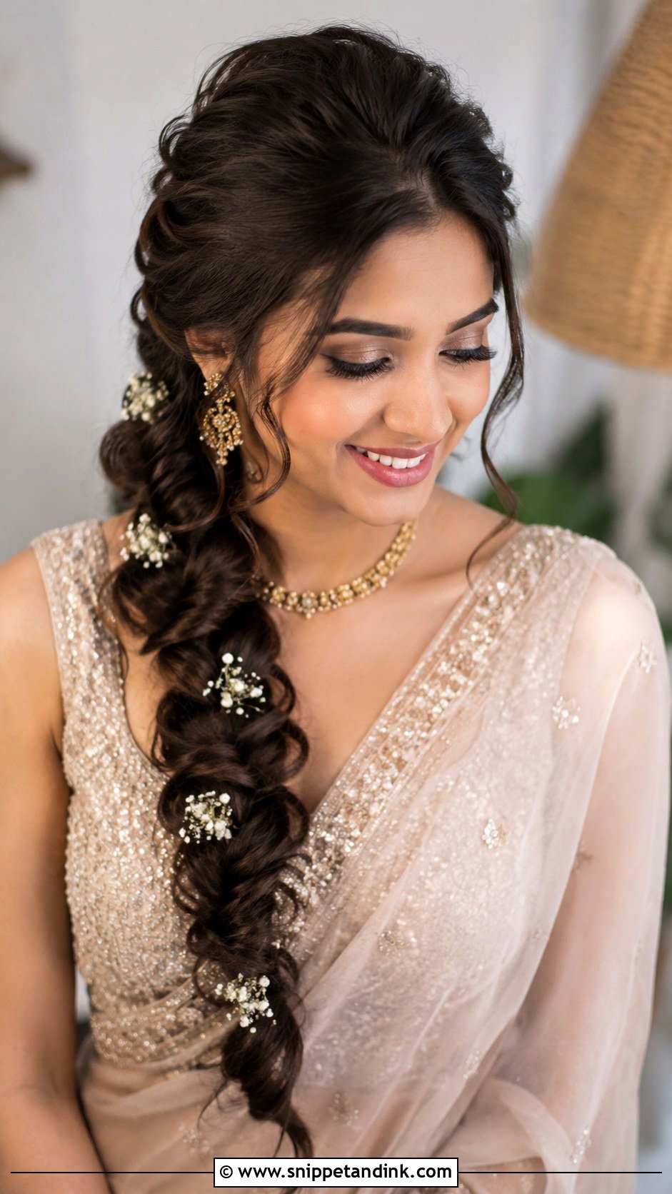 Messy Rope Braid For Indian Wedding - Snippet and Ink - 15 Messy Hair Braids for Indian Wedding