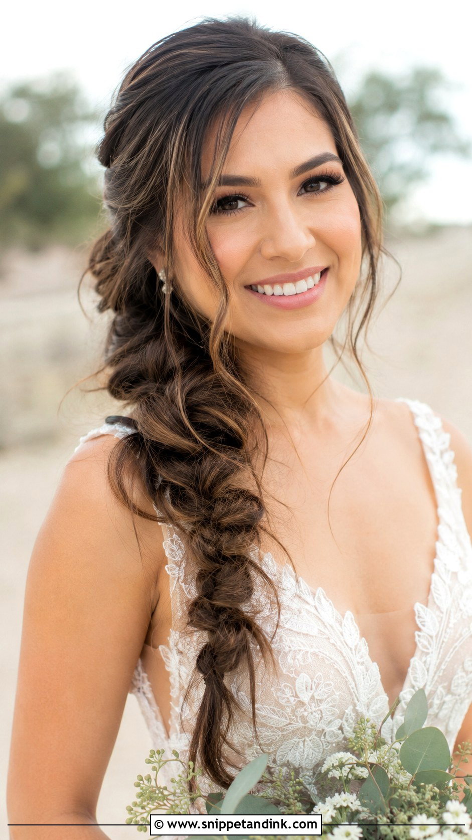 Messy Side Braid - Snippet and Ink - 25 Messy Bride Hairstyles