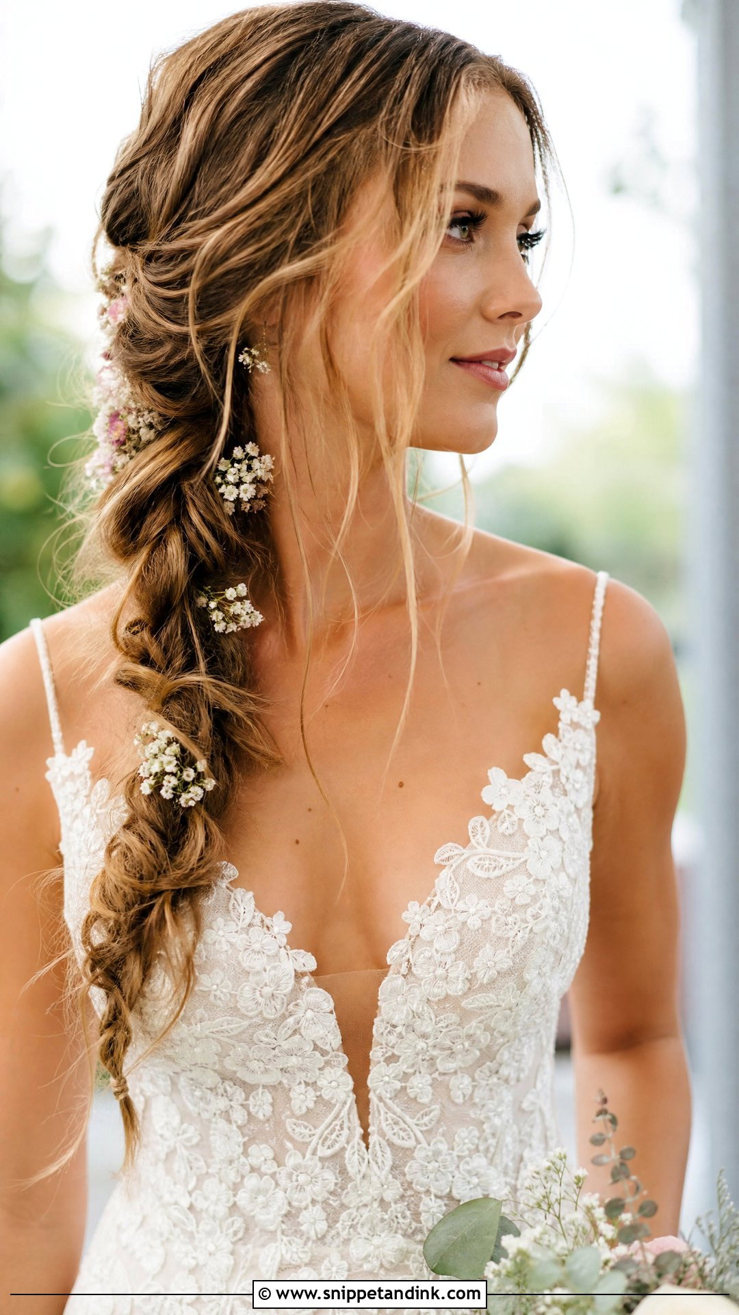Messy Side Braid Bridal Look - Snippet and Ink - 20 Messy Hair Styles for Wedding