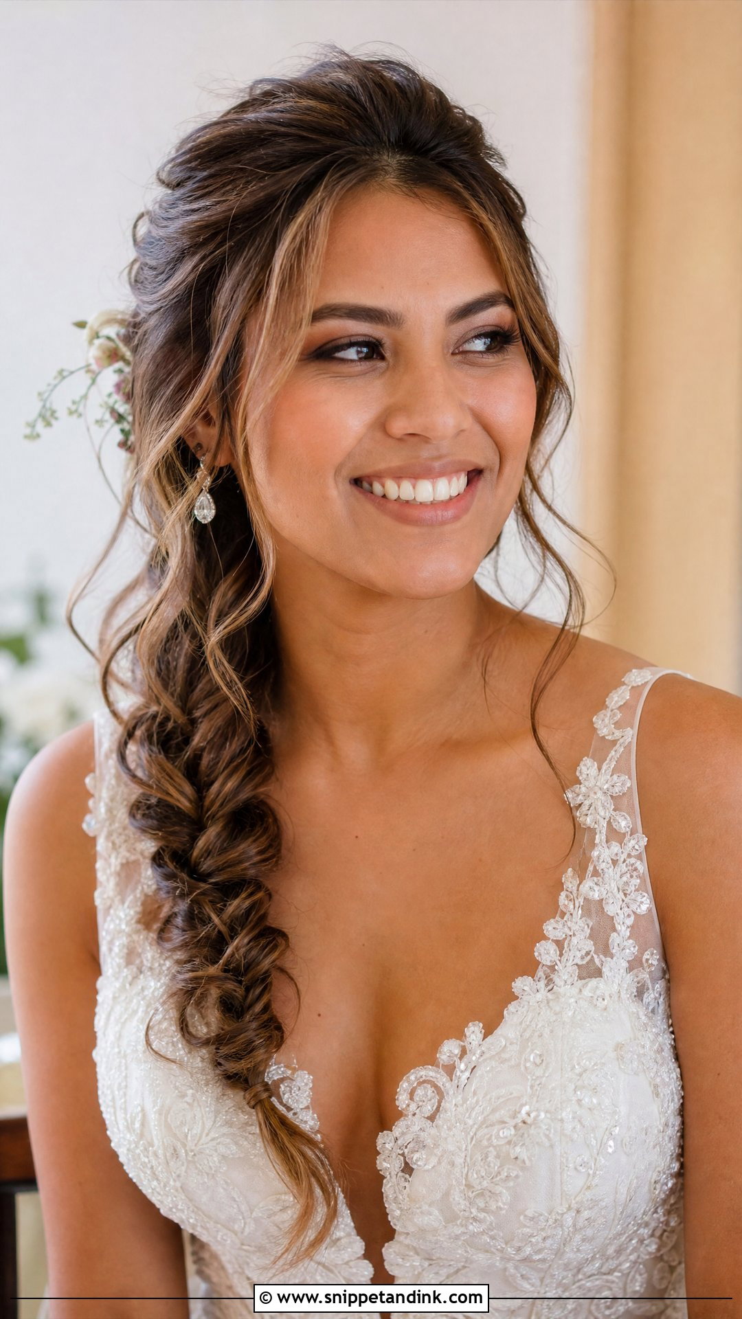 Messy Side Braid Wedding Hairstyle - Snippet and Ink - 20 Messy Wedding Hairstyles