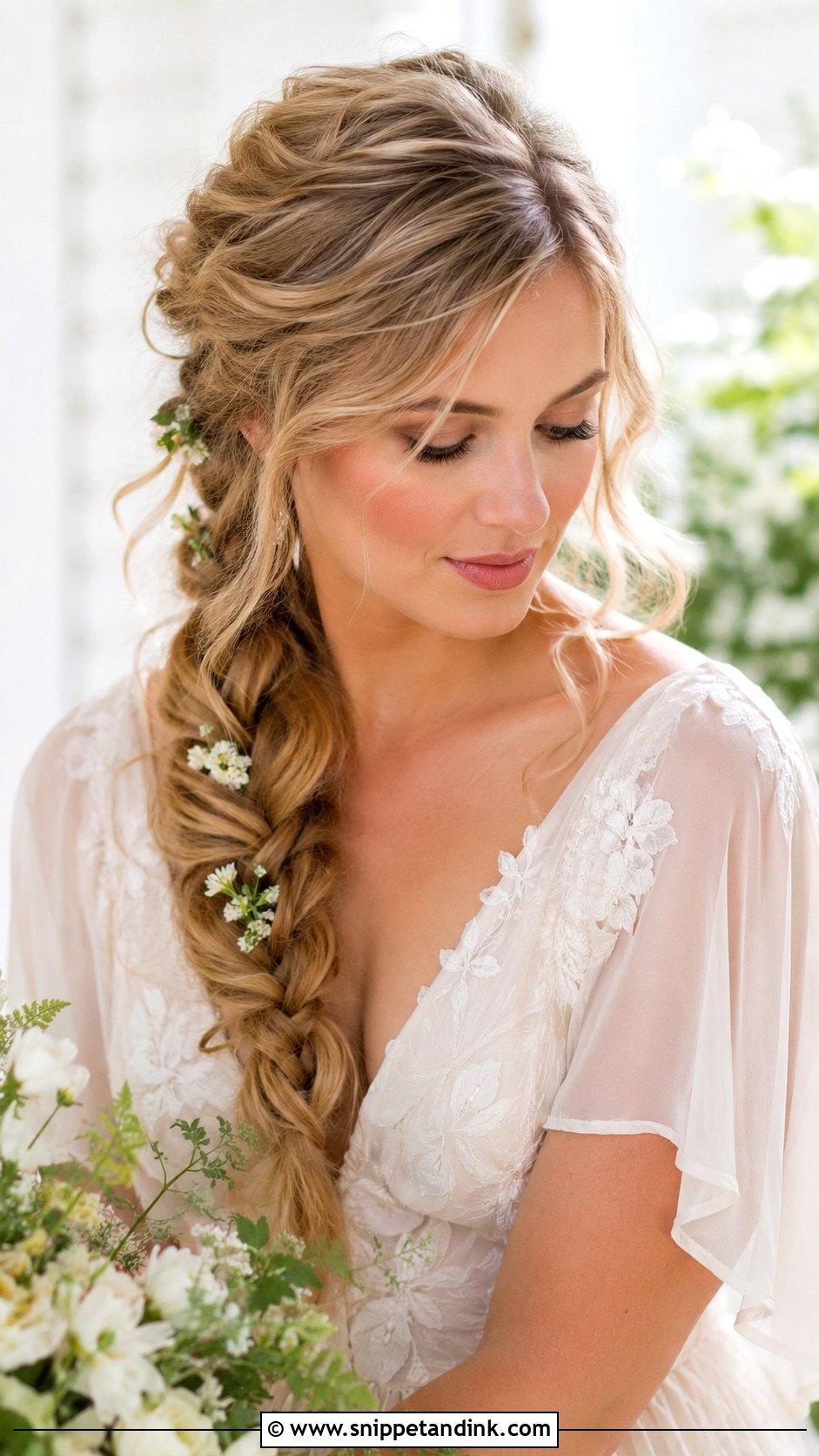Messy Side Braid Wedding Hairstyle - Snippet and Ink - 15 Messy Hairstyles for Long Hair Wedding