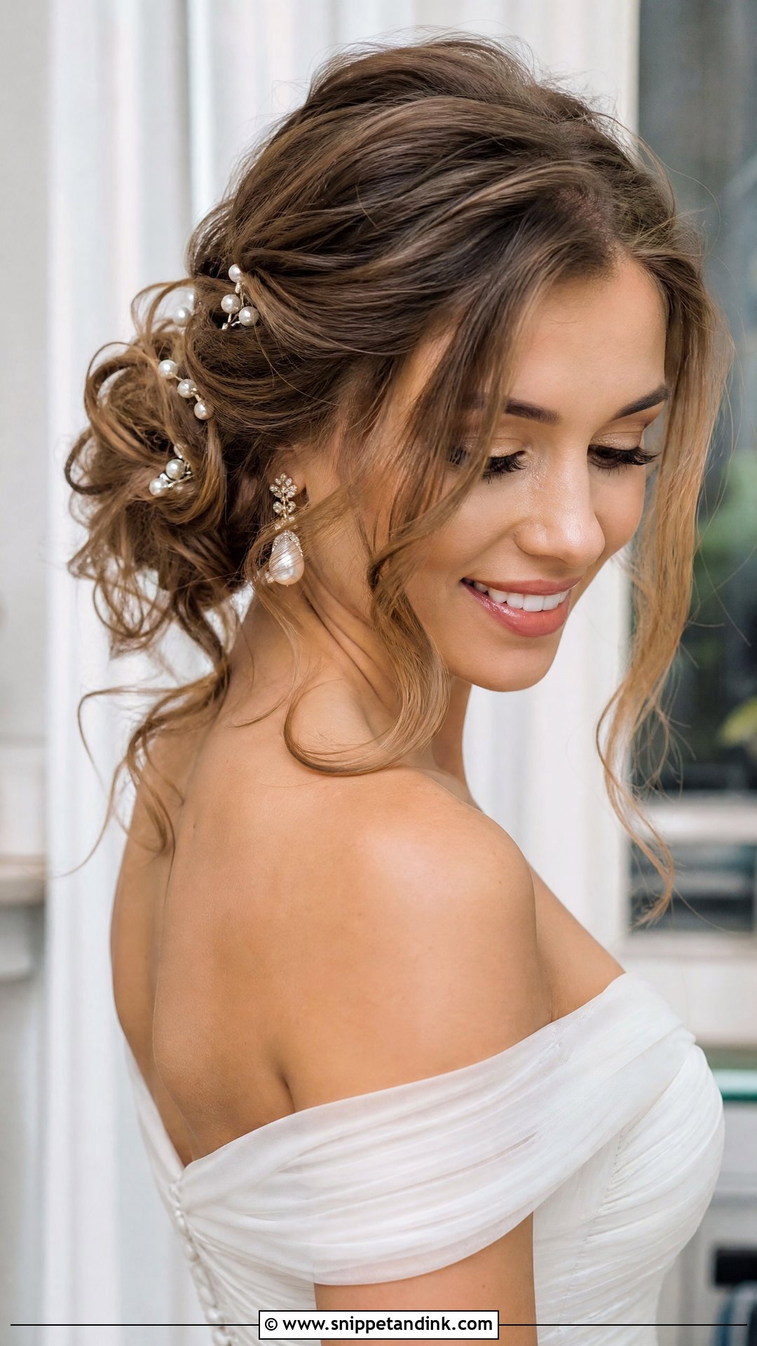 Messy Side Bun Bridal Hairstyle - Snippet and Ink - 20 Messy Bridal Hairstyles