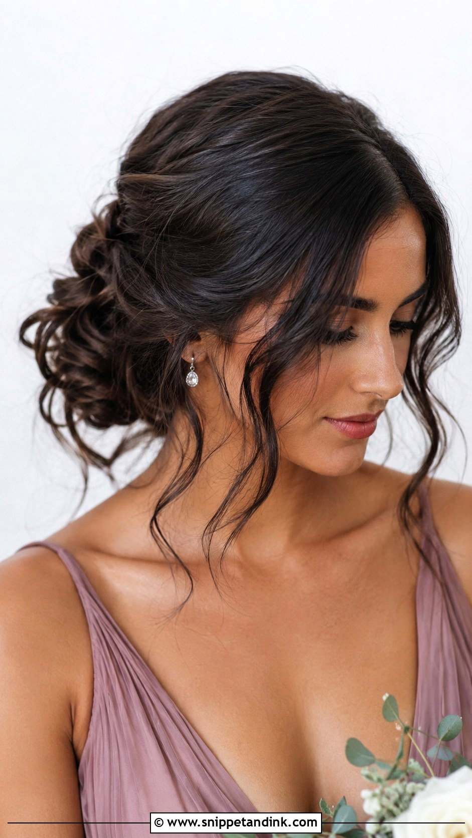 Messy Side Bun Bridesmaid Hair - Snippet and Ink - 20 Messy Bun Bridesmaid Ideas