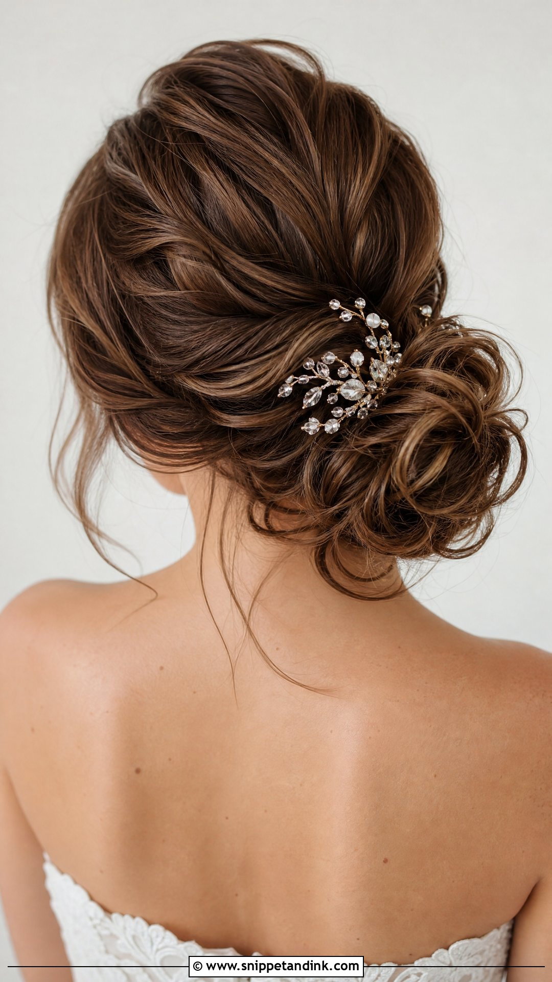 Messy Side Bun Wedding Hairstyle - Snippet and Ink - 20 Messy Updo Wedding Hairstyles