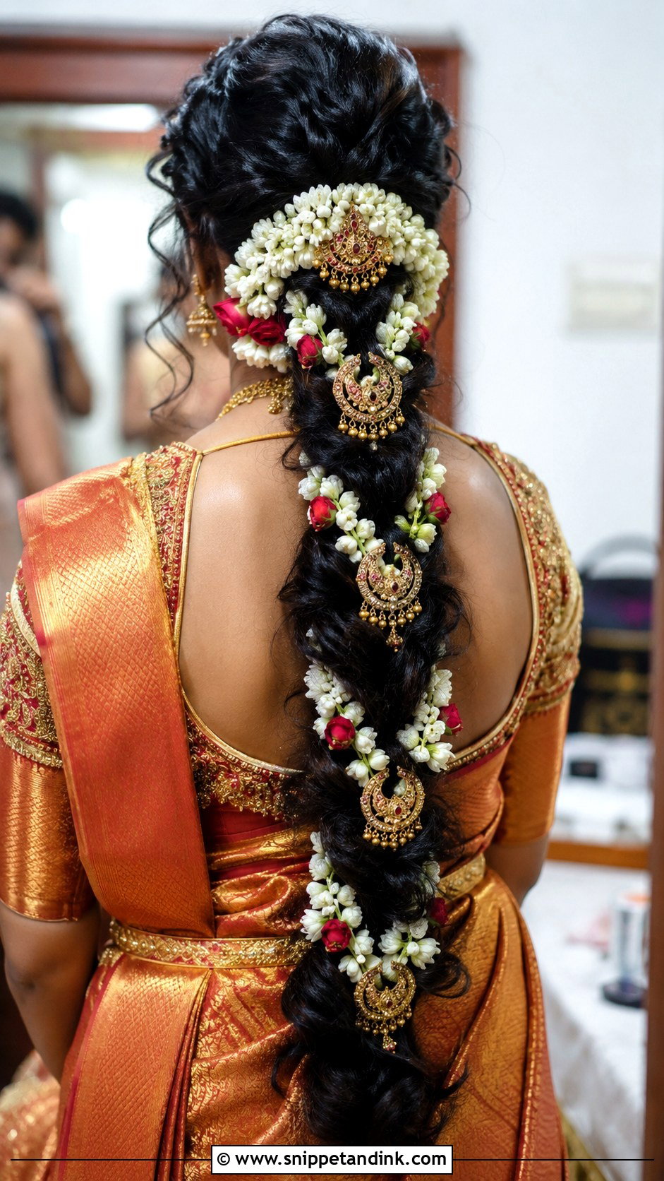 Messy South Indian Bridal Braid - Snippet and Ink - 15 Messy Braided Hairstyles Indian Wedding