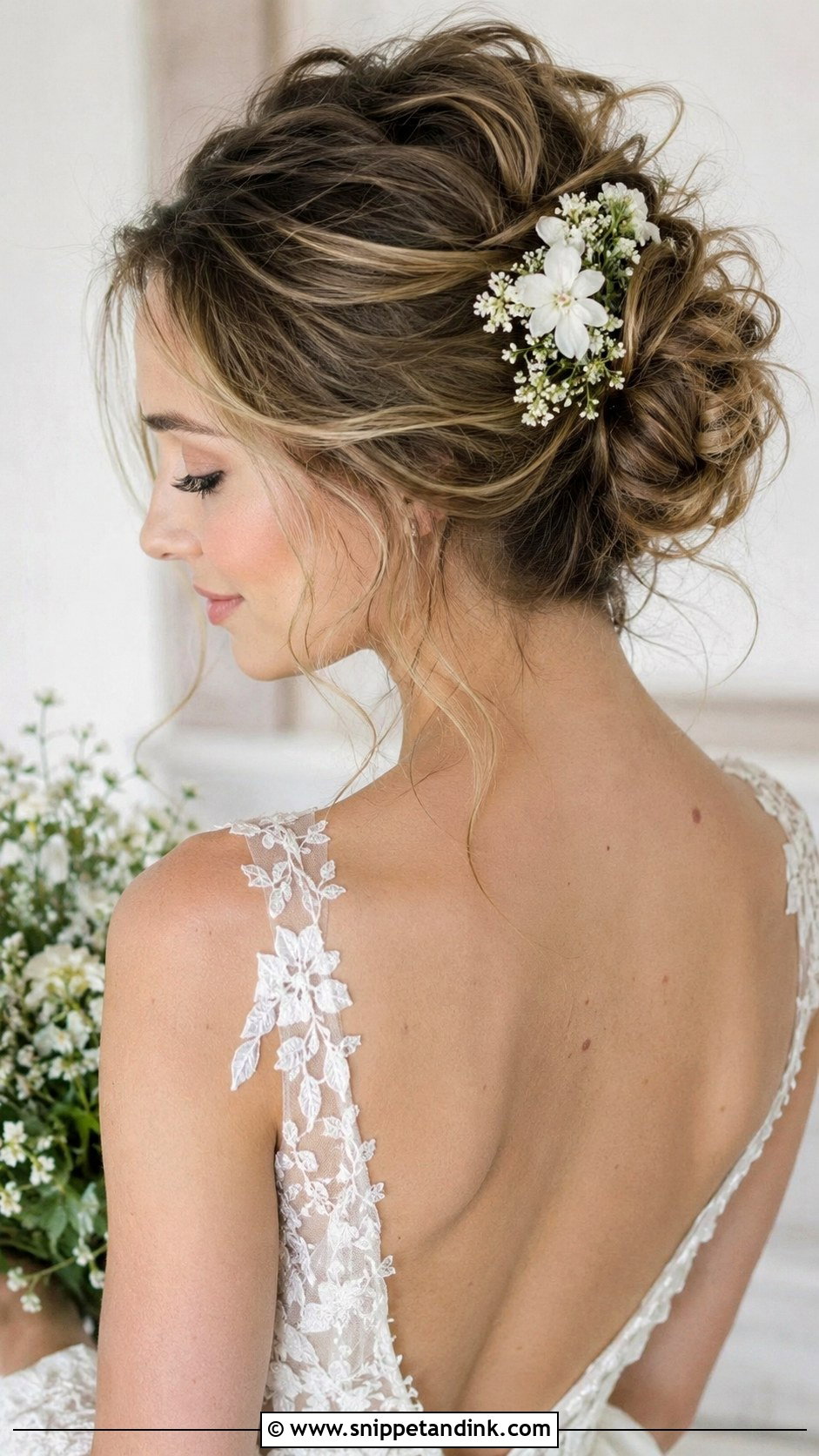 Messy Textured Bun - Snippet and Ink - 25 Glam Wedding Hair Ideas