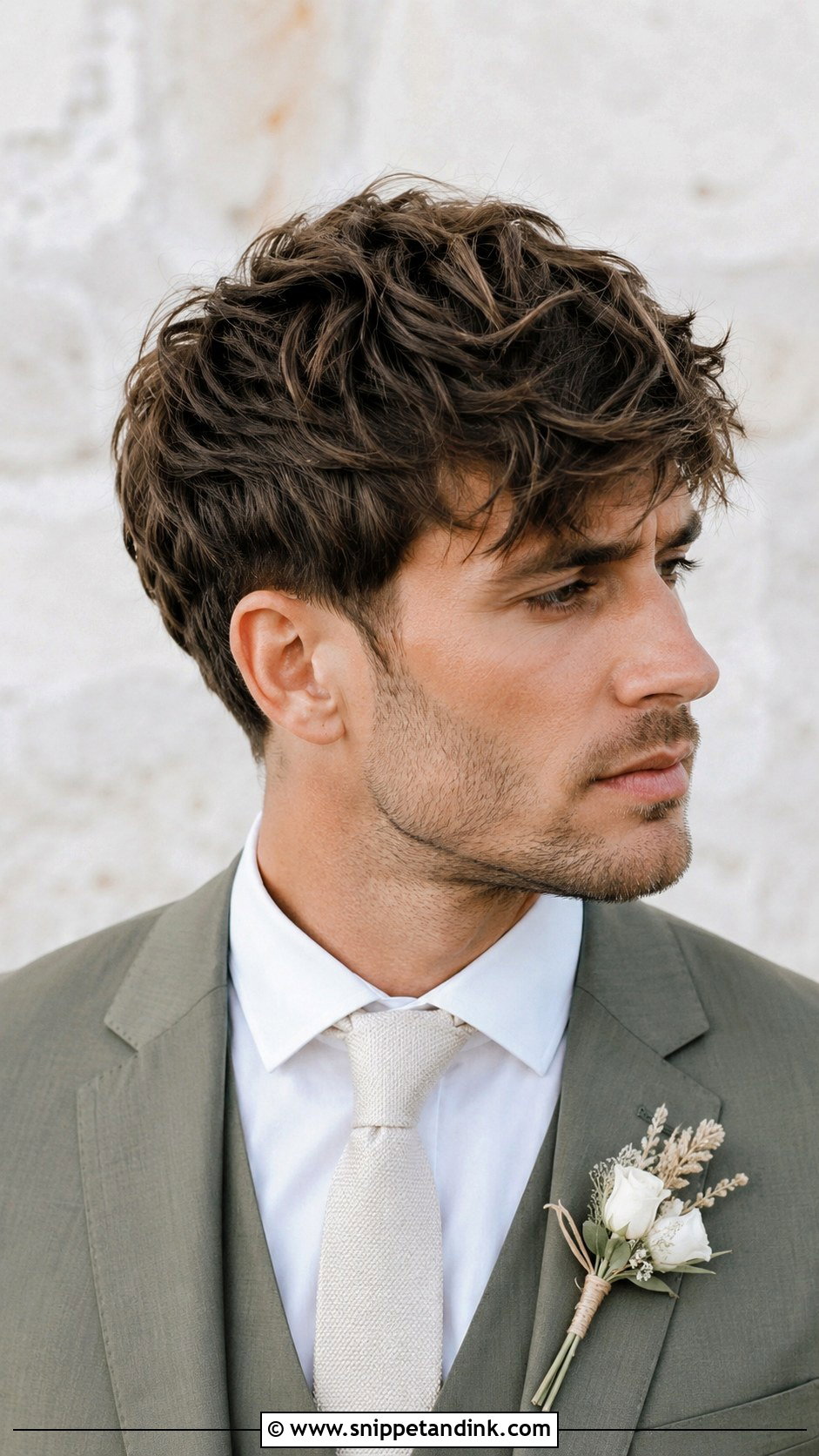 Messy Textured Hairstyle for Grooms - Snippet and Ink - 25 Wedding Hairstyles Men
