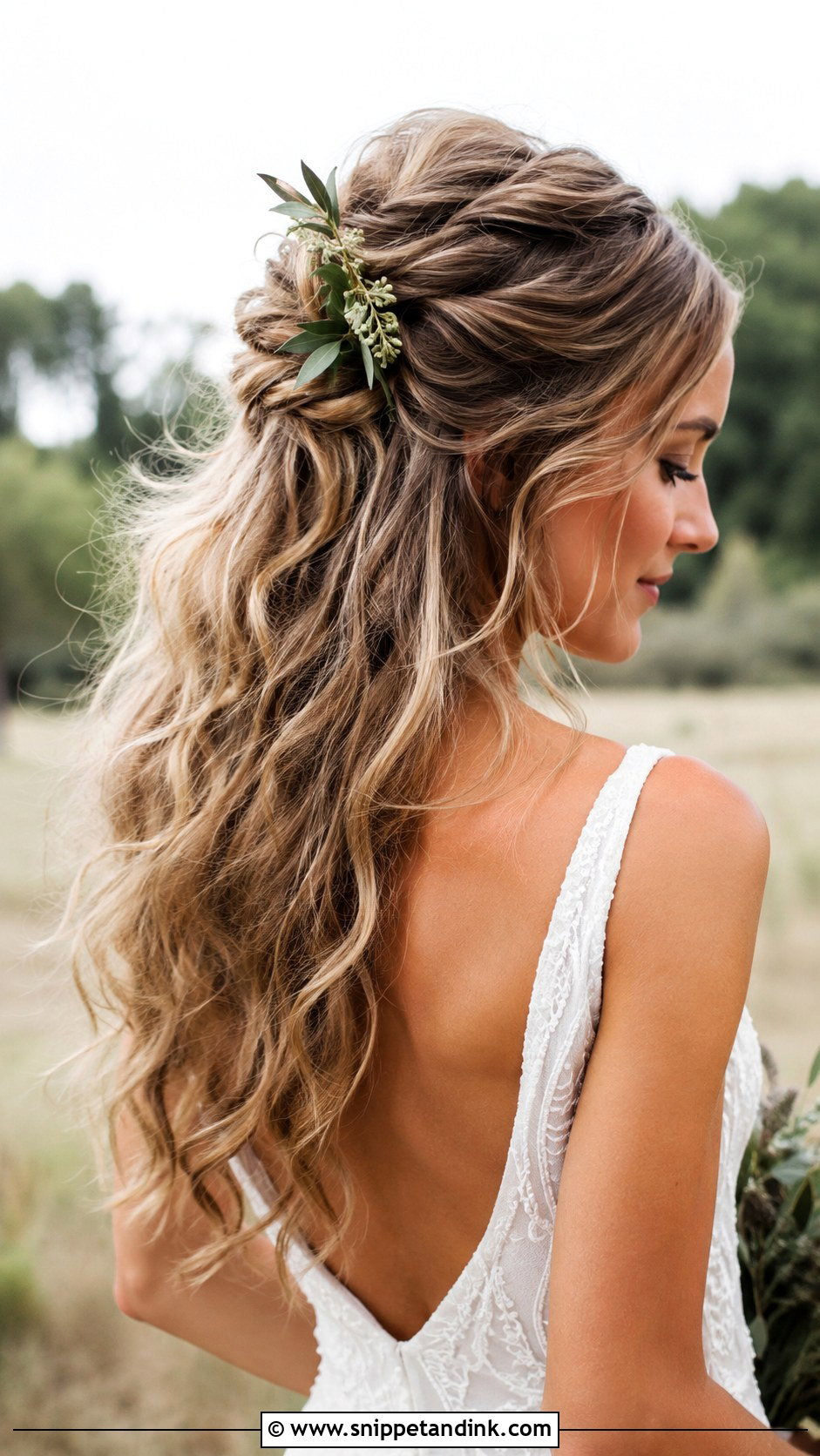 Messy Textured Half Pony - Snippet and Ink - 25 Half Pony Wedding Hairstyles