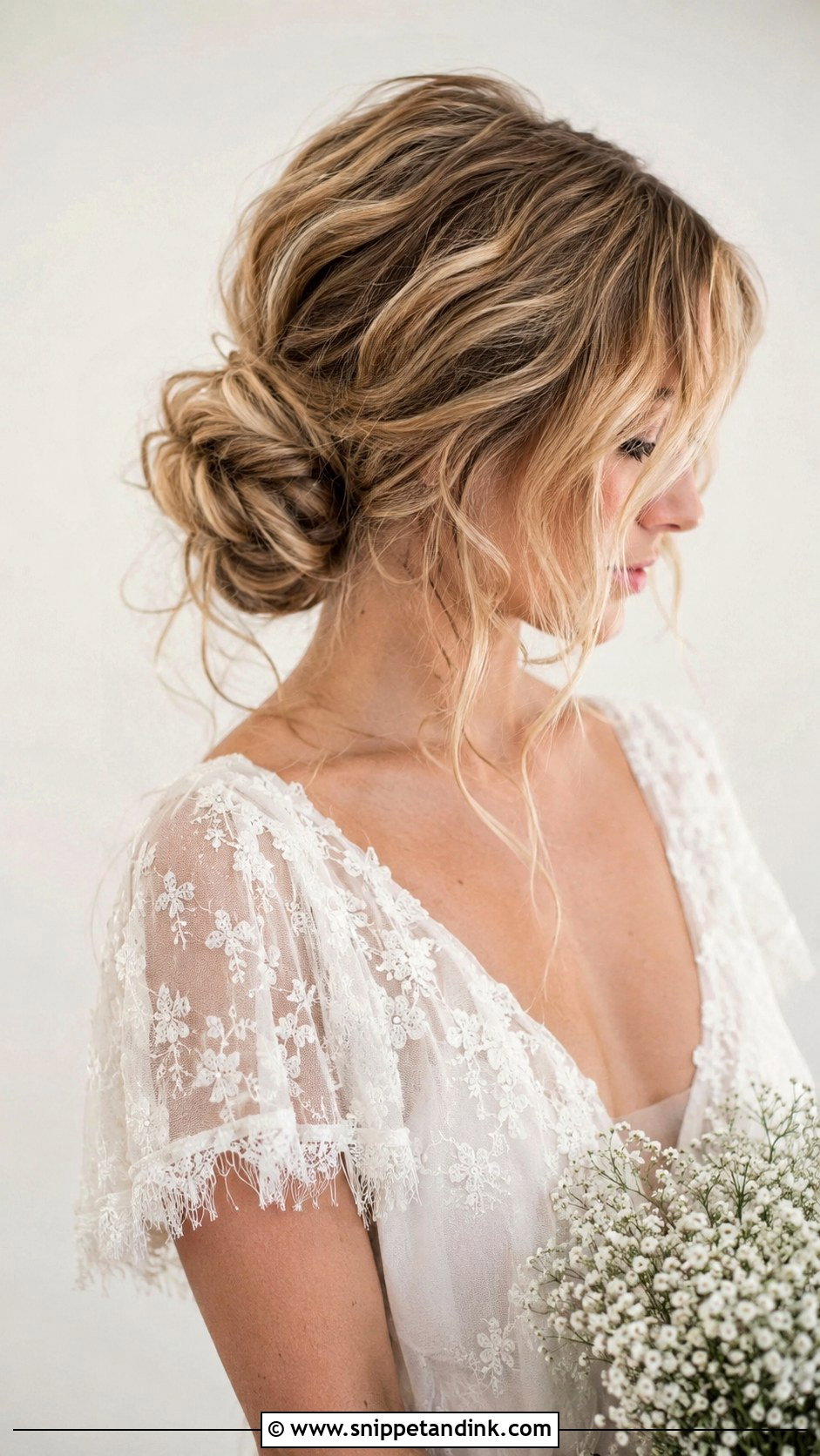 Messy Textured Lob Updo - Snippet and Ink - 20 Lob Wedding Hair Ideas