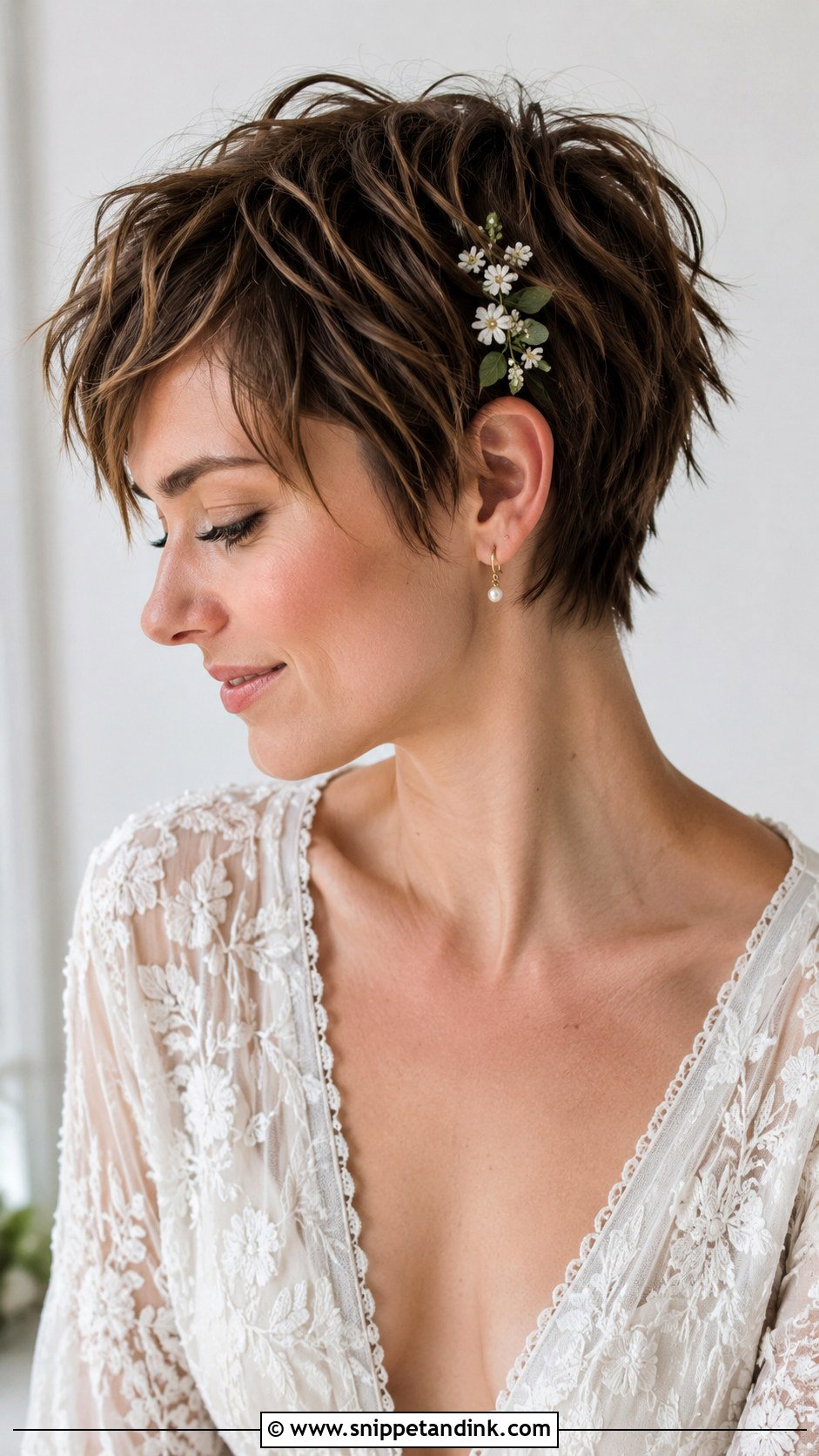 Messy Textured Pixie - Snippet and Ink - 25 Bride with Short Hair Ideas