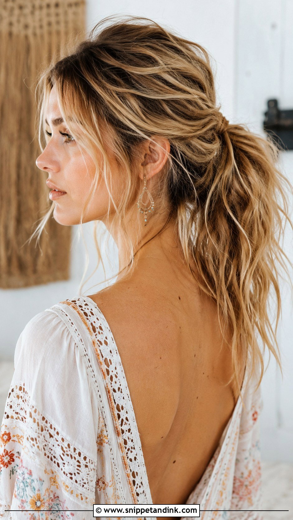 Messy Textured Ponytail - Snippet and Ink - 25 Wedding Guest Ponytail Hairstyles