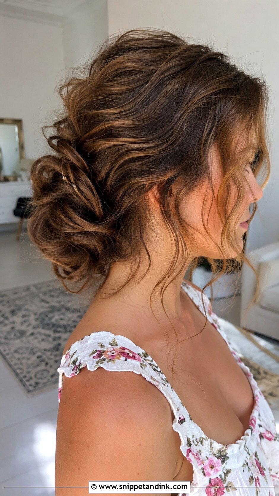 Messy Textured Updo - Snippet and Ink - 20 Wedding Guest Hair Up Do Ideas