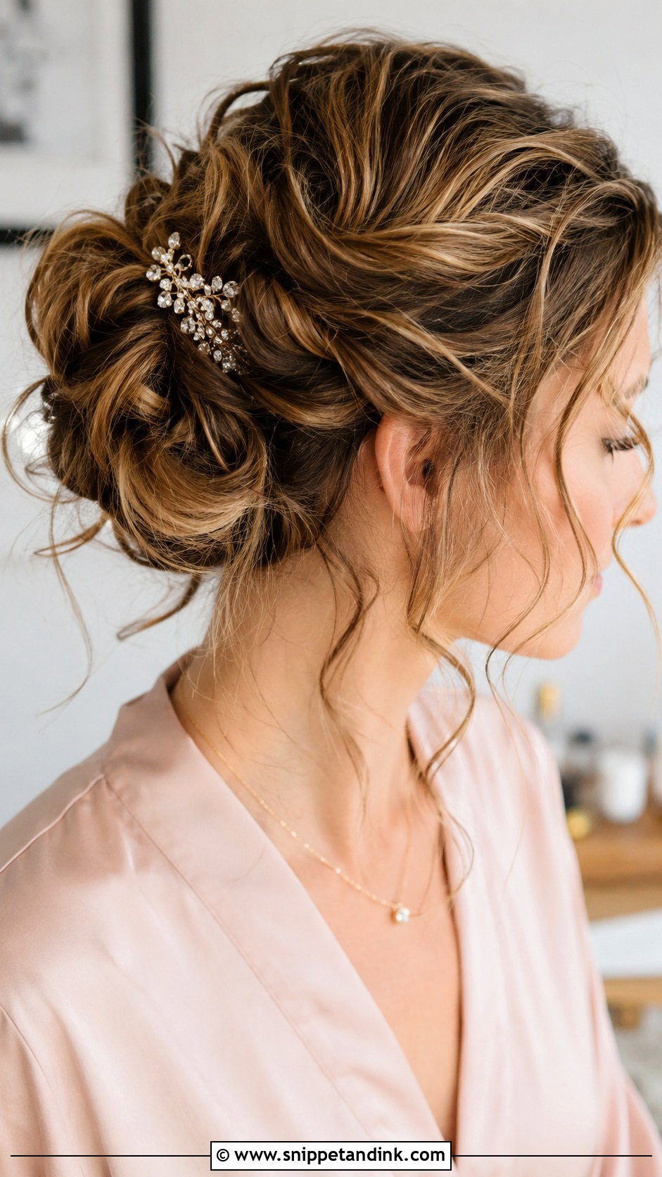 Messy Twisted Updo for Short Hair - Snippet and Ink - 20 Engagement Hairstyles for Short Hair