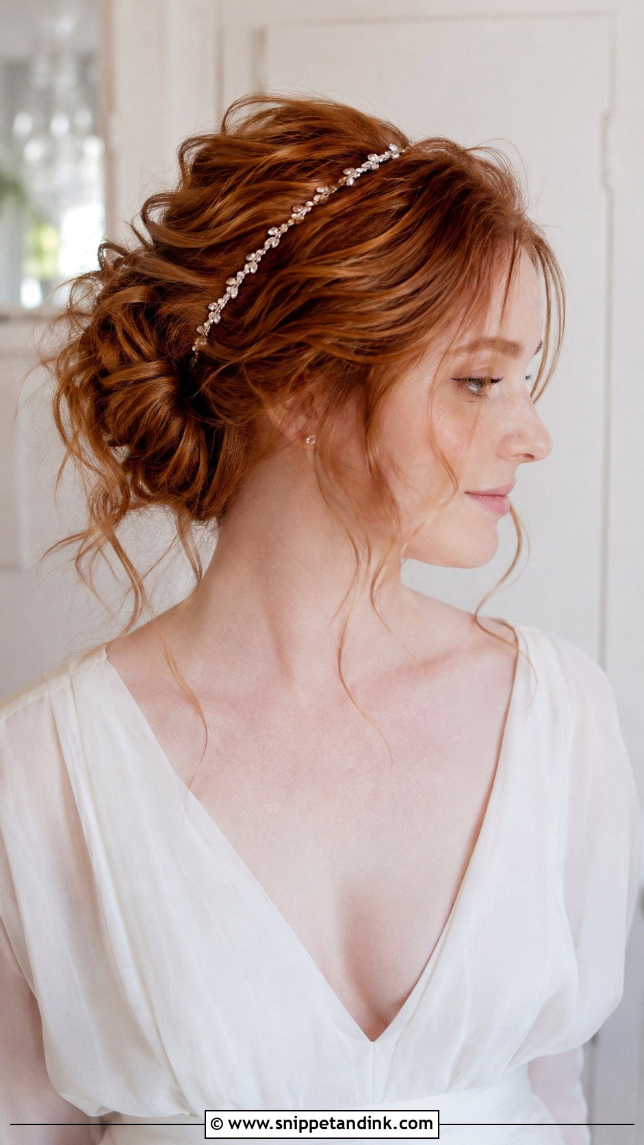 Messy Updo Wedding Hairstyle for Medium Hair - Snippet and Ink - 25 Medium Length Wedding Hair Ideas