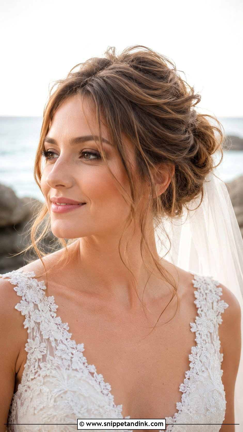 Messy Updo With Face Framing Pieces - Snippet and Ink - 20 Messy Wedding Hair Updo Ideas