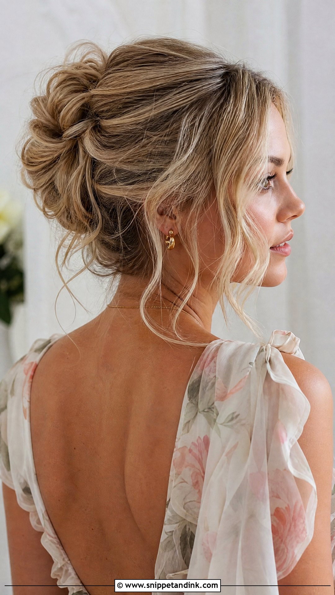 Messy Updo With Face Framing Strands - Snippet and Ink - 20 Long Hair Wedding Guest Hairstyles