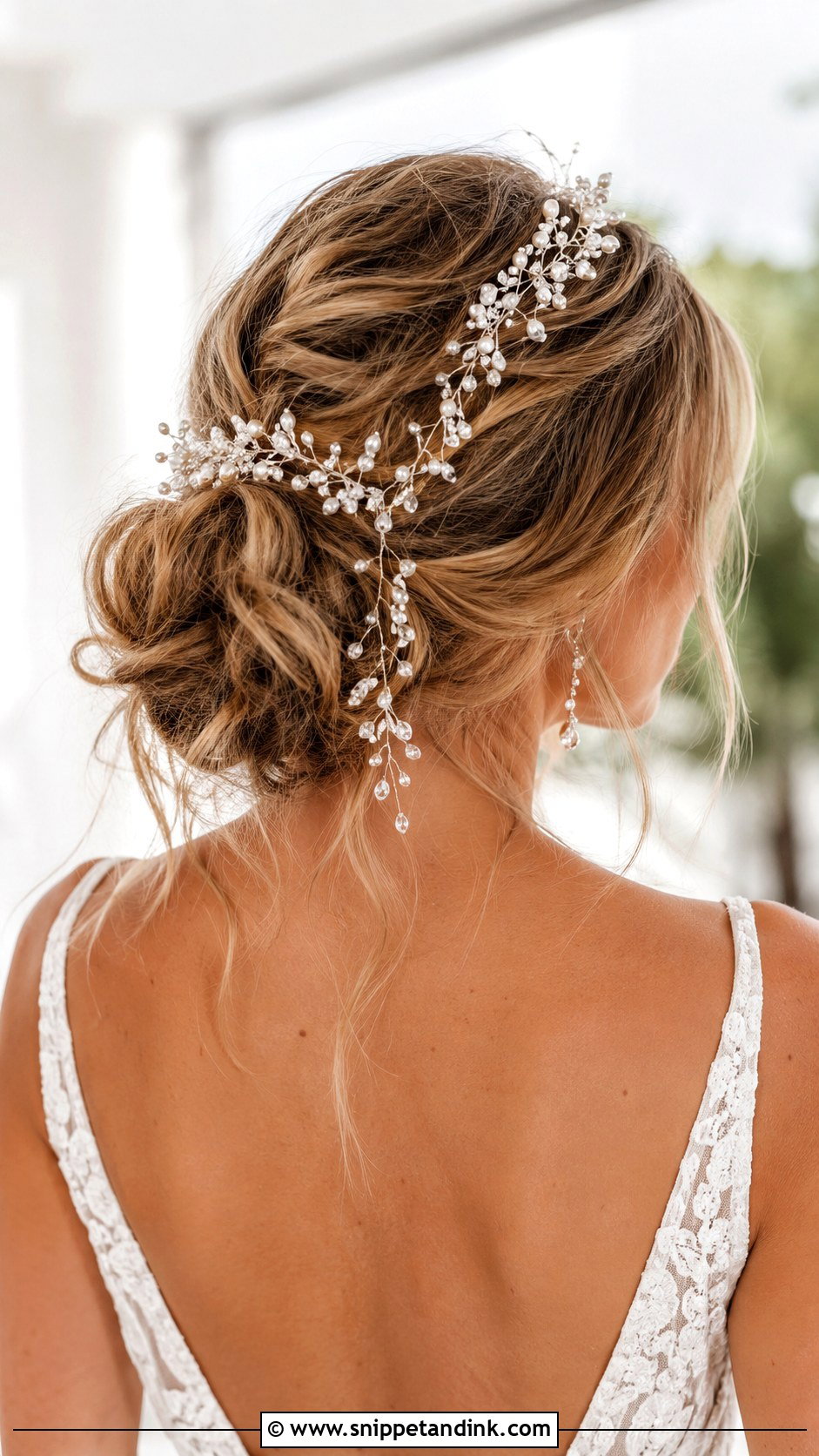 Messy Updo With Hair Vine - Snippet and Ink - 20 Messi Bride Hairstyle Ideas