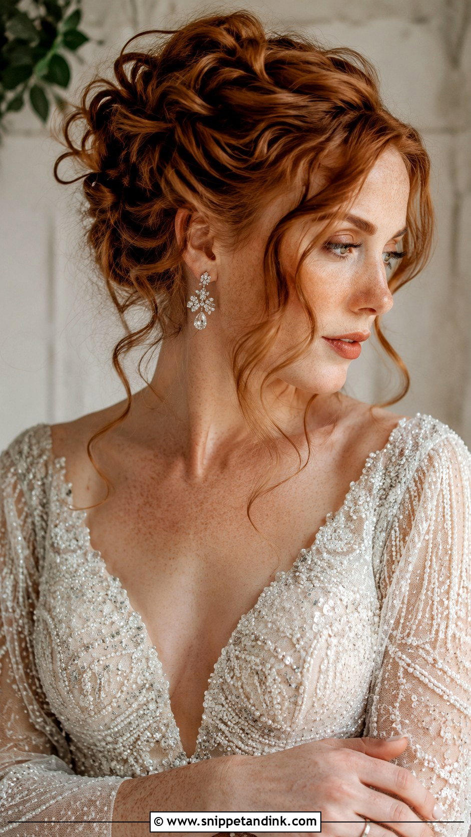 Messy Updo With Loose Curls - Snippet and Ink - 25 Messy Bridal Updo Ideas