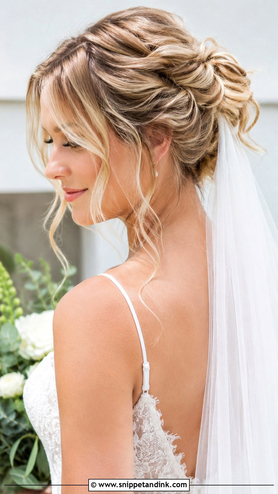 Messy Updo With Loose Tendrils - Snippet and Ink - 20 Messy Wedding Hair Updo Ideas