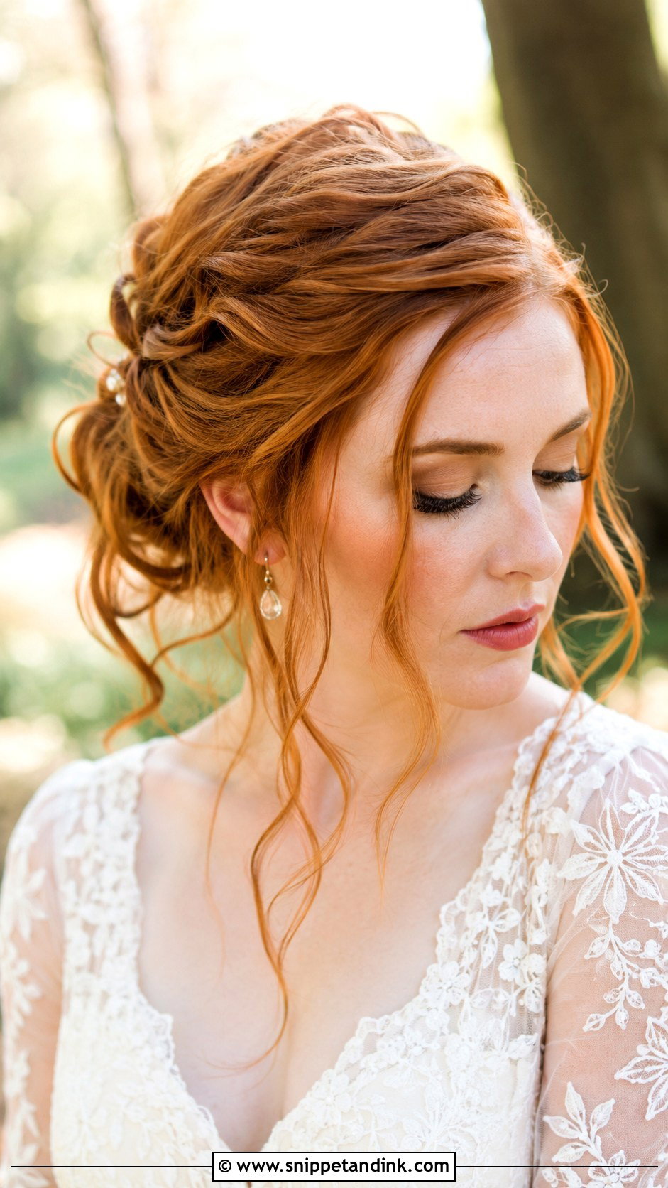 Messy Updo With Loose Tendrils - Snippet and Ink - 20 Hairstyles for Medium Length Hair Wedding Guest